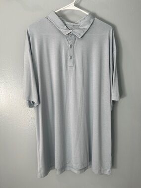 Men's Light Gray Performance Polo – Classic Short-Sleeve